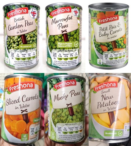Tinned canned vegetables - tinned,